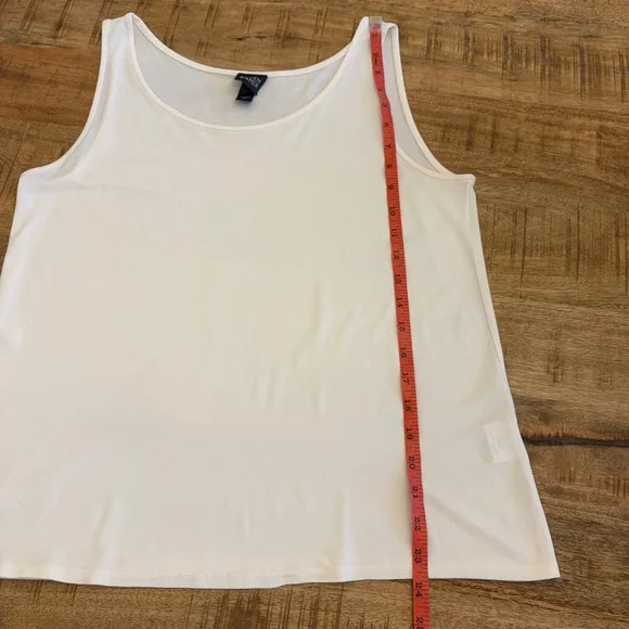 Eileen Fisher 100% Silk Jersey Shell Tank Top L Cream Ivory Capsule Minimalist - Picture 8 of 8